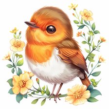 Source of cross stitch pattern: Cute Spring Animals - Bird