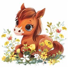 Cross stitch pattern: Cute Spring Animals - Horse