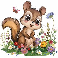 Cross stitch pattern: Cute Spring Animals - Squirrel