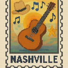 Cross stitch pattern: 80x120 stitches, DMC, 25 colors, Diffusion: 0% nashville