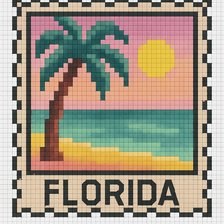 Cross stitch pattern: 80x120 stitches, DMC, 25 colors, Diffusion: 0% florida