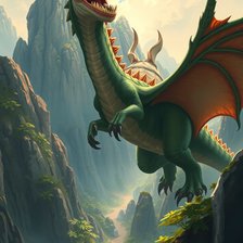 Cross stitch pattern: Naga di lembah gunung