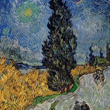 Cross stitch pattern: Van gogh cipreste