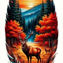 Cross stitch pattern: Feather Deer