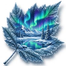 Cross stitch pattern: Blue leaf