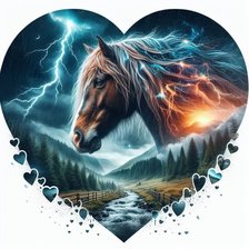 Cross stitch pattern: Horses Heart